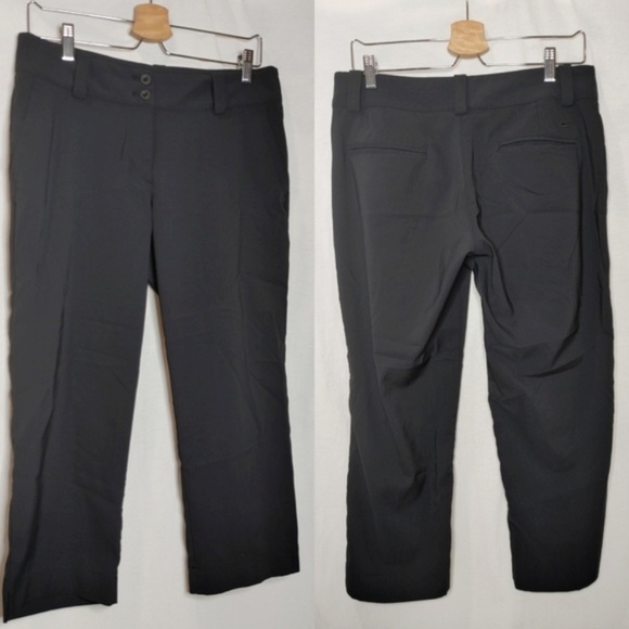 Nike Golf Tour Performance Cropped Pants DriFit Straight Leg Black 8 618146-010 - Picture 1 of 9